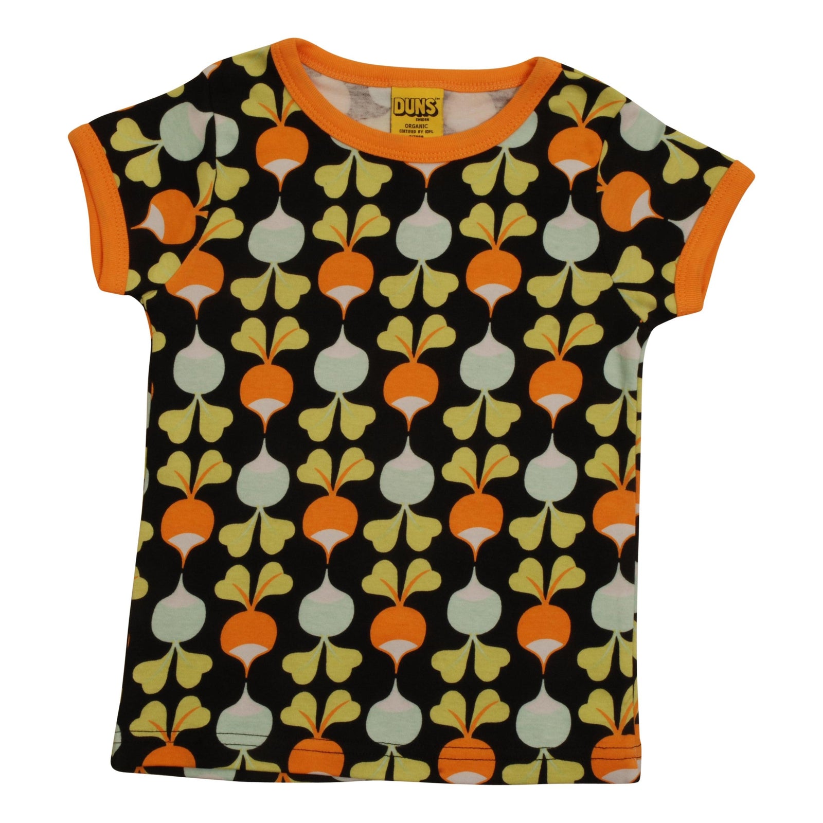 DUNS Sweden Big Radish - Black Short Sleeve Shirt - Size 7-8 (128cm)-Warehouse Find-Modern Rascals