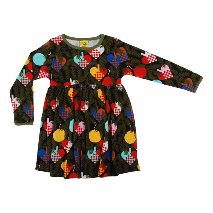 DUNS Sweden Black Heart Long Sleeve Gathered Dress in 9-10 years (140cm)-Warehouse Find-Modern Rascals