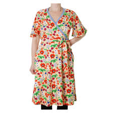 DUNS Sweden Blue Strawberry Wrap Dress - Adult S-Warehouse Find-Modern Rascals