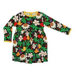DUNS Sweden Brown Autumn Flowers Long Sleeve Gather Dress in 12-13 years (158cm)-Warehouse Find-Modern Rascals