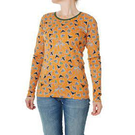 DUNS Sweden Dark Cheddar Flies LS Shirt in Adult M-Warehouse Find-Modern Rascals