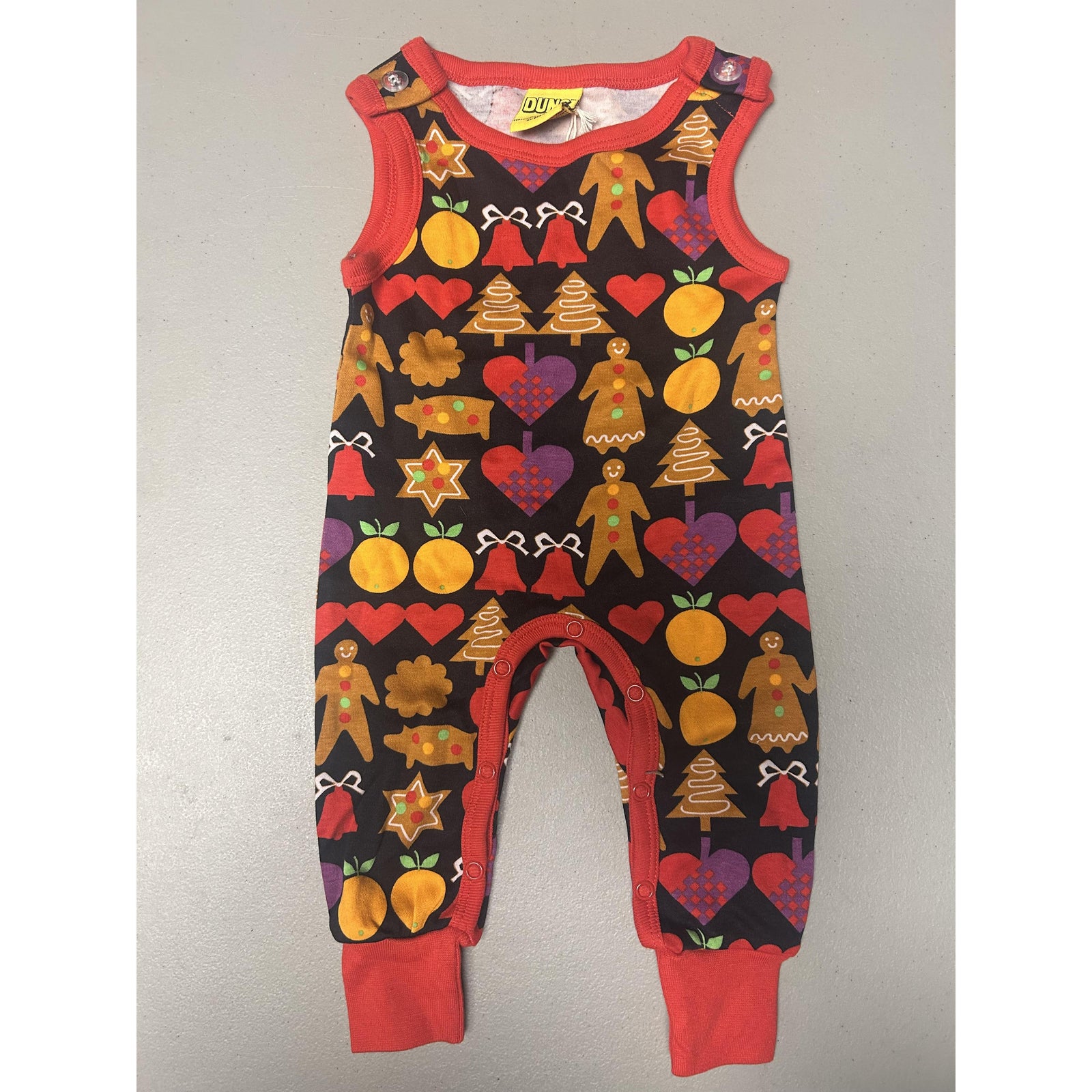 DUNS Sweden Gingerbread Black Dungarees - Newborn Size (50cm)-Warehouse Find-Modern Rascals