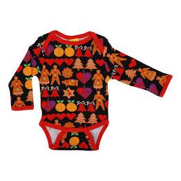 DUNS Sweden Gingerbread Black Long Sleeve Onesie - Size 2-4 Months (62cm)-Warehouse Find-Modern Rascals