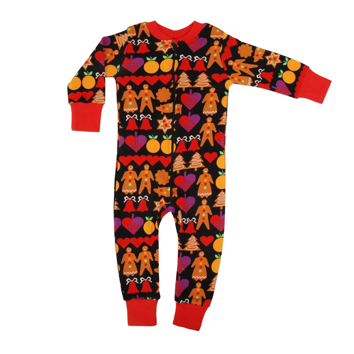 DUNS Sweden Gingerbread Black Zippersuit - 2 Left Size 1-2 months-Warehouse Find-Modern Rascals
