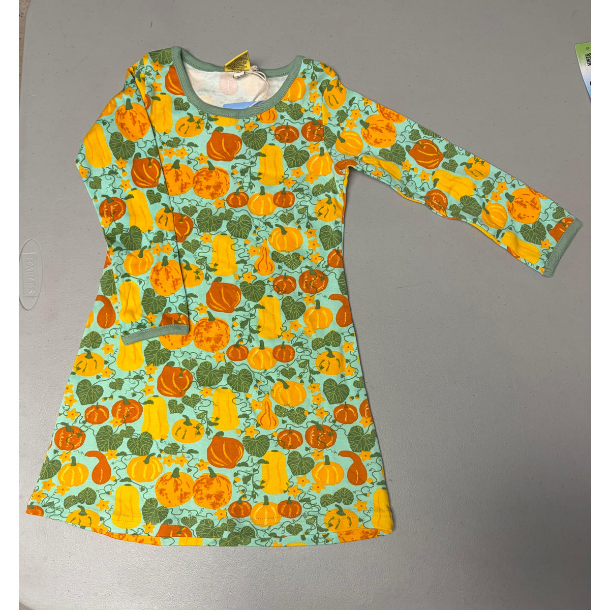 DUNS Sweden Long Sleeve A-Line Dress - Cucurbits Cabbage - Size 2-3 Years (98cm)-Warehouse Find-Modern Rascals