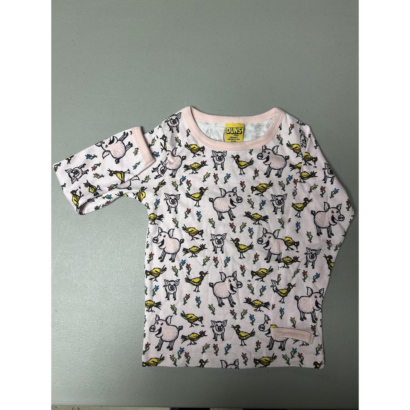 DUNS Sweden Pink Pigs & Chicks Long Sleeve Shirt - Size 4-5 years (110cm)-Warehouse Find-Modern Rascals