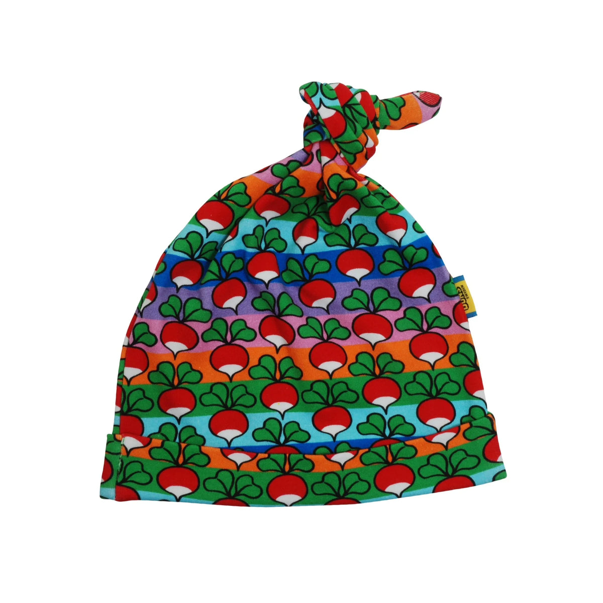 DUNS Sweden Radish Stripe Knot Hat in 12-18 months (49cm)-Warehouse Find-Modern Rascals