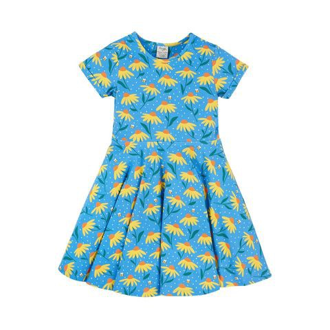 Echinacea Spring Skater Dress - 1 Left Size 9-10 years-Frugi-Modern Rascals