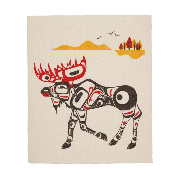 Eco Cloth - Moose by Terry Starr (Tsimshian)-Native Northwest-Modern Rascals