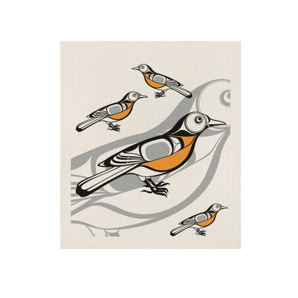 Eco Cloth - Robin by Adam Lewis (Kwakwaka'wakw, Liǧʷiłdax̌ʷ, We Wai Kai)-Native Northwest-Modern Rascals
