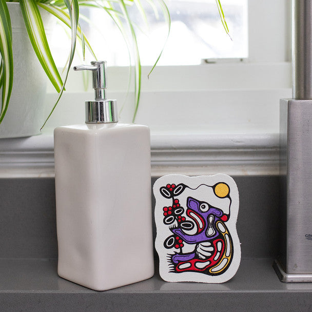 Eco Sponge - Foraging Bear by Mark Anthony Jacobson (Anishanabe)-Native Northwest-Modern Rascals