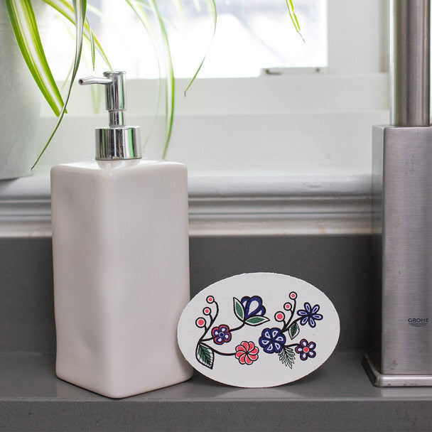 Eco Sponge - Ojibwe Florals by Storm Angeconeb (Lac Seul First Nation, Ojibwe)-Native Northwest-Modern Rascals