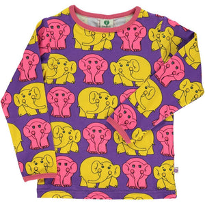 Elephant Long Sleeve Shirt - Purple Heart - 1 Left Size 9-10 years-Smafolk-Modern Rascals
