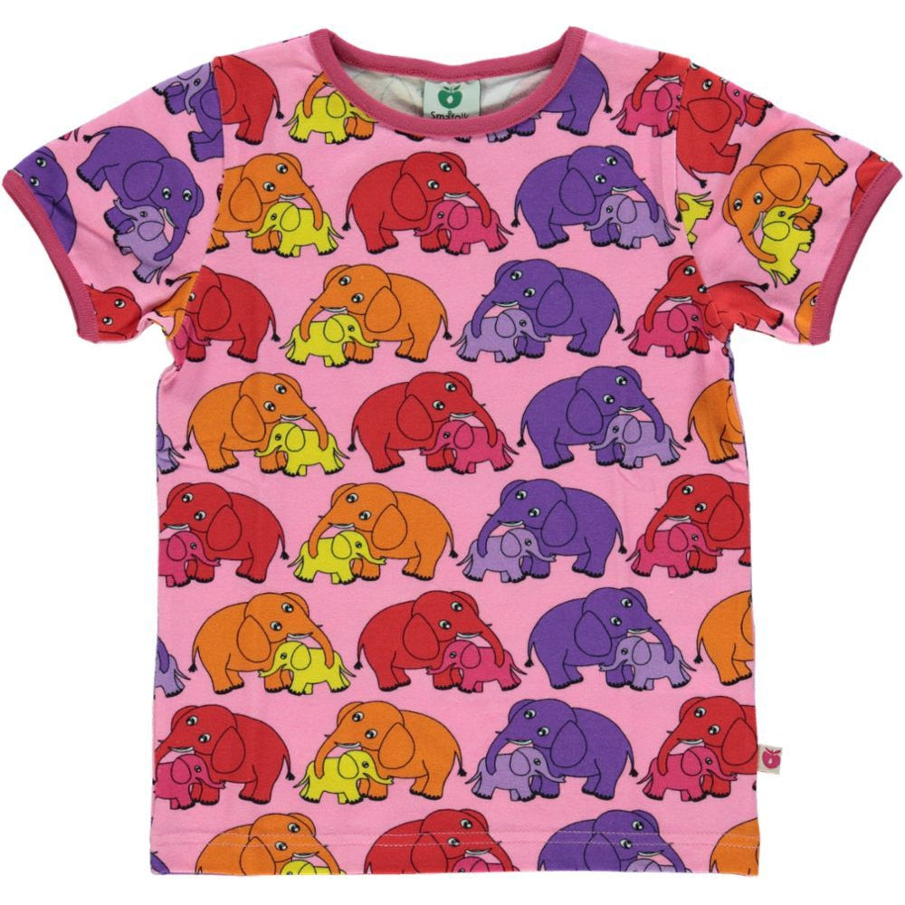 Elephant T-Shirt - Sea Pink-Smafolk-Modern Rascals