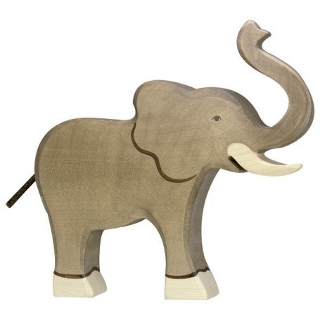 Elephant with Raised Trunk-Holztiger-Modern Rascals