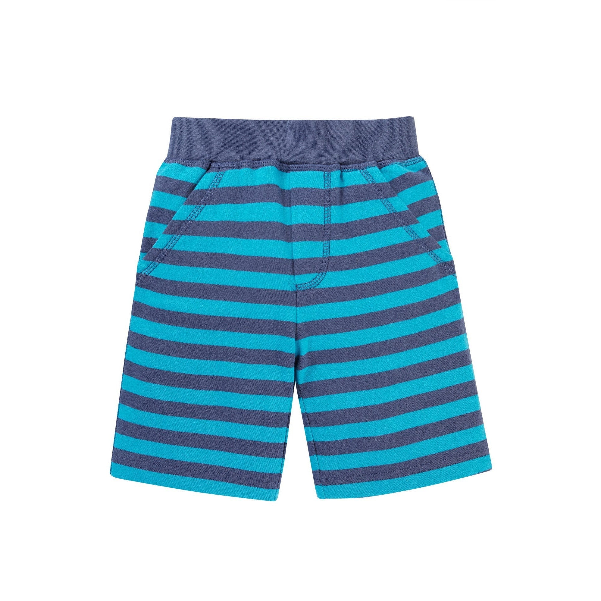 Ellis Shorts in Tropical Sea Navy Stripe - 1 Left Size 2-3 years-Frugi-Modern Rascals