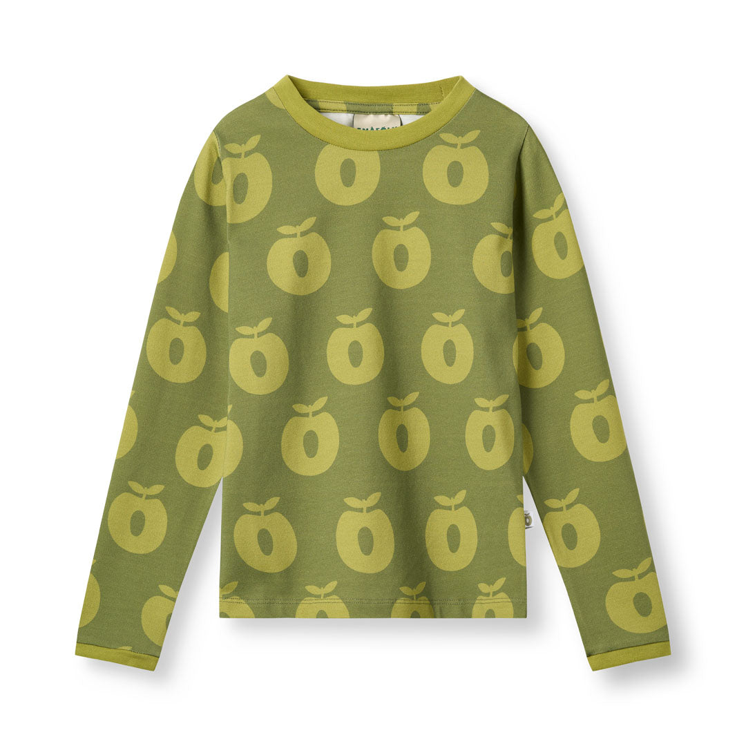 Elstar Long Sleeve Shirt With Apples In Olive-Smafolk-Modern Rascals