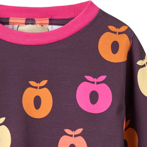 Elstar Long Sleeve Shirt With Apples In Raisin-Smafolk-Modern Rascals