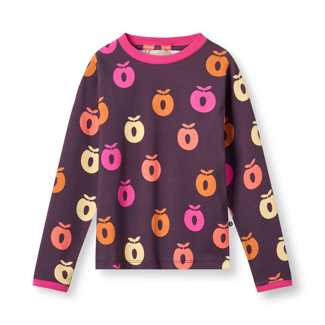Elstar Long Sleeve Shirt With Apples In Raisin-Smafolk-Modern Rascals