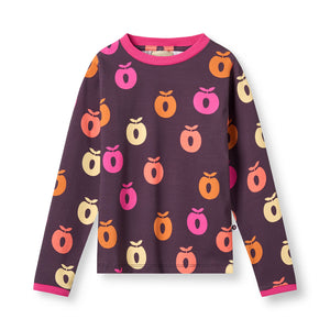 Elstar Long Sleeve Shirt With Apples In Raisin-Smafolk-Modern Rascals