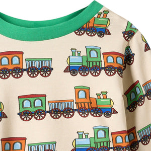 Elstar Long Sleeve Shirt with Trains - 2 Left Size 4-5 & 7-8 years-Smafolk-Modern Rascals