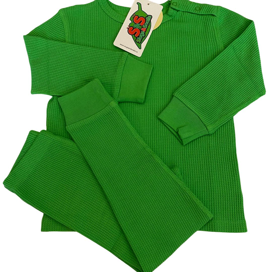 Emerald Green Waffle Set - 1 Left Size 7-8 years-Slugs and Snails-Modern Rascals