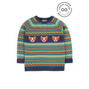 Fairisle / Tiger Fowey Fairisle Knitted Sweater - 1 Left Size 7-8 years-Frugi-Modern Rascals