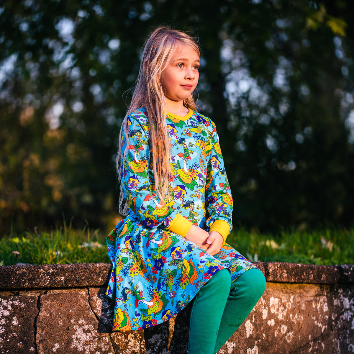 Fairy Garden Long Sleeve Dress - 1 Left Size 2-3 years-Uddevalla Barn-Modern Rascals