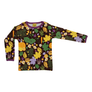 Fall Flowers - Brown Long Sleeve Shirt - 2 Left Size 9-10 & 12-13 years-Duns Sweden-Modern Rascals