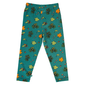 Fall Leaves Leggings in Petroleum Green-Smafolk-Modern Rascals