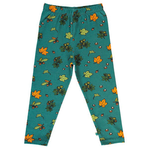 Fall Leaves Leggings in Petroleum Green-Smafolk-Modern Rascals