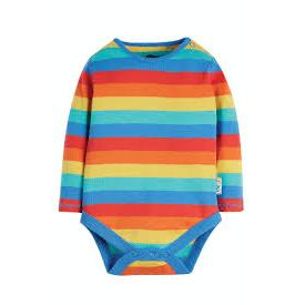 Favourite Rainbow Stripe Long Sleeve Onesie-Frugi-Modern Rascals