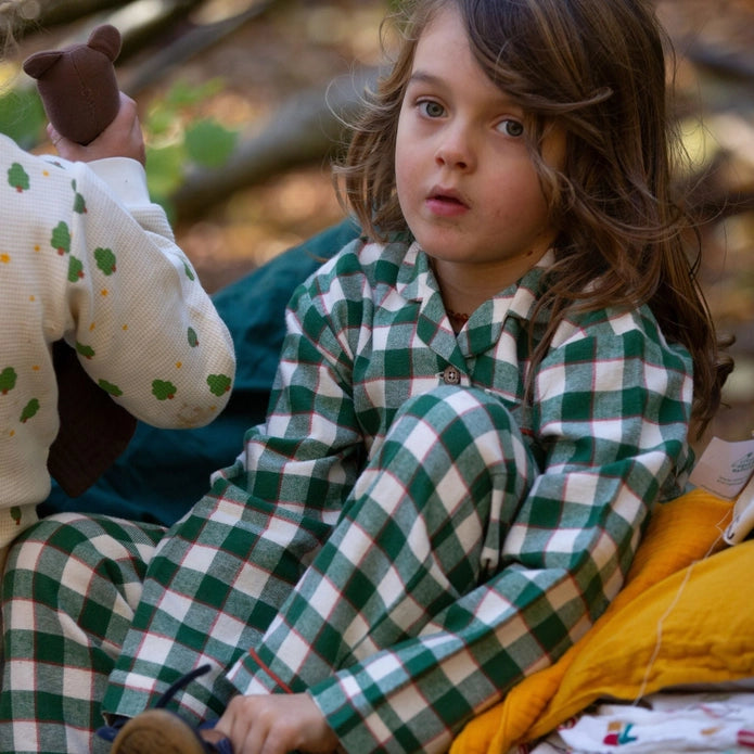 Fern Green Check Flannel PJs - 2 Left Size 3-4 & 4-5 years-Little Green Radicals-Modern Rascals