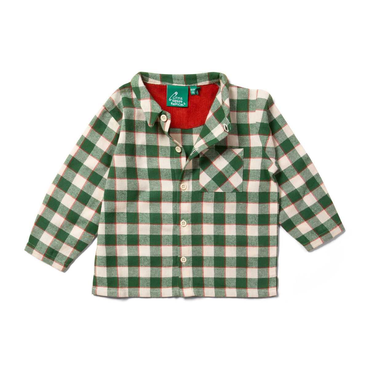 Fern Green Check Long Sleeve Shirt - 1 Left Size 3-4 years-Little Green Radicals-Modern Rascals