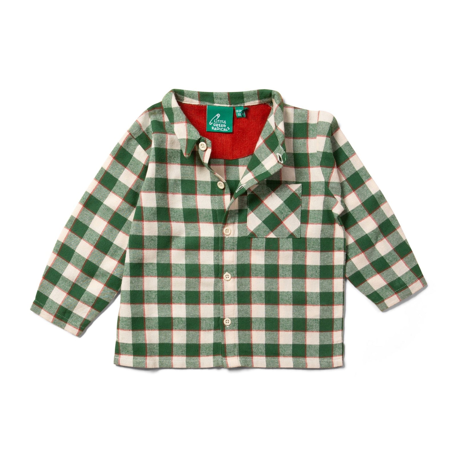 Fern Green Check Long Sleeve Shirt - 1 Left Size 3-4 years-Little Green Radicals-Modern Rascals
