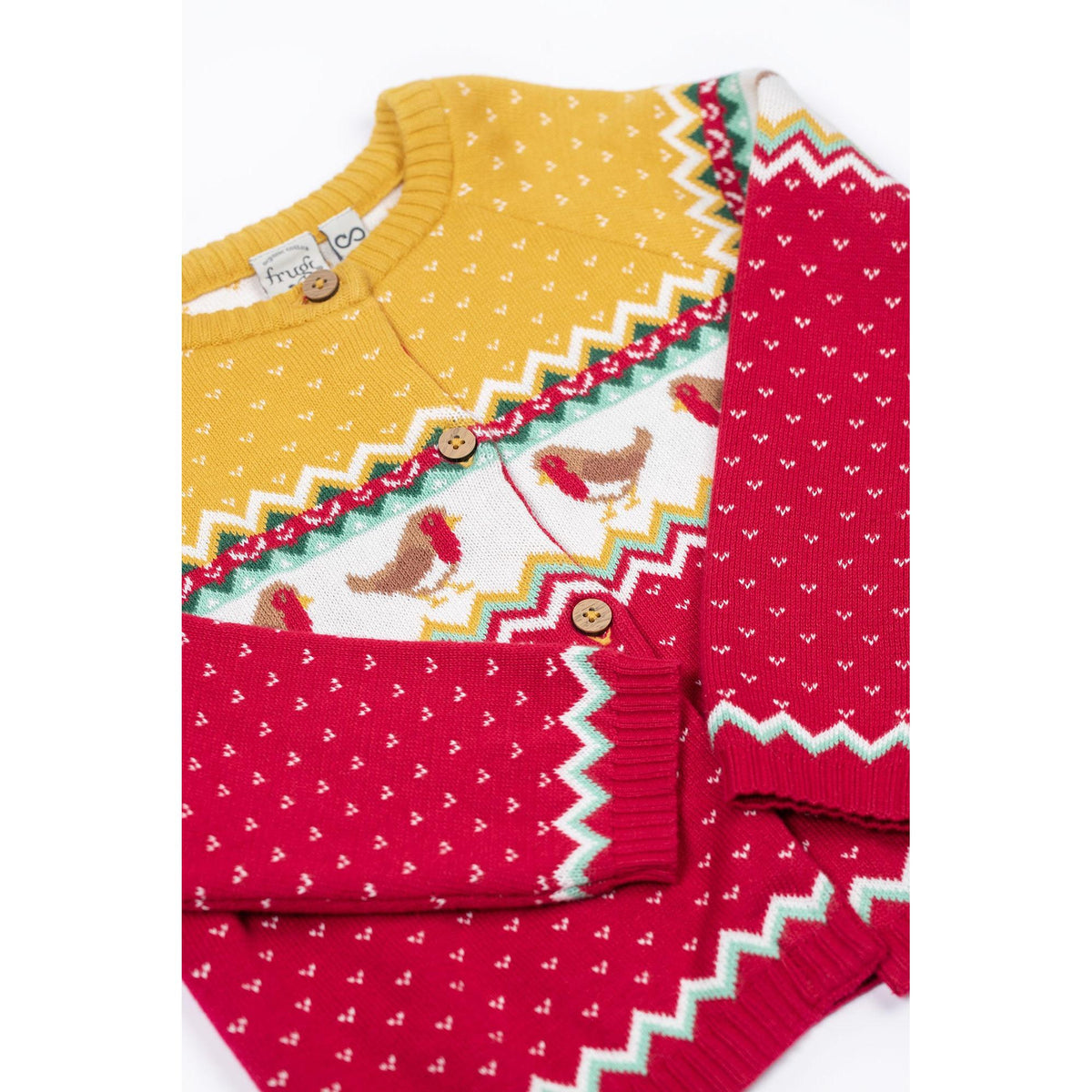 Festive Fair Isle Carol Cardigan - 1 Left Size 7-8 years-Frugi-Modern Rascals