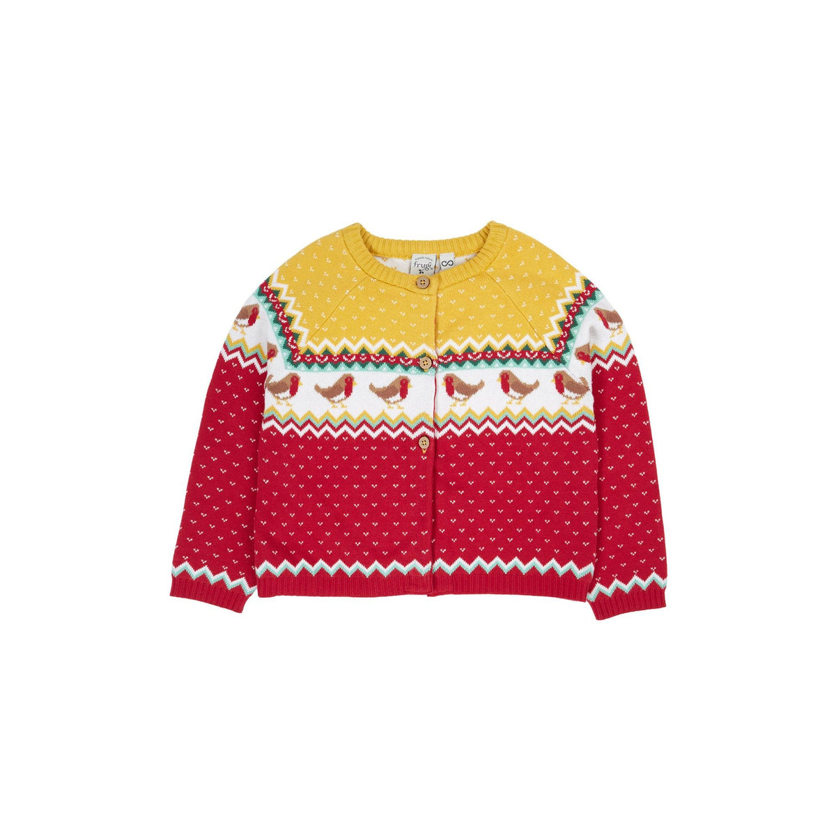 Festive Fair Isle Carol Cardigan - 1 Left Size 7-8 years-Frugi-Modern Rascals