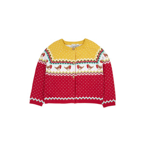 Festive Fair Isle Carol Cardigan - 2 Left Size 7-8 & 9-10 years-Frugi-Modern Rascals