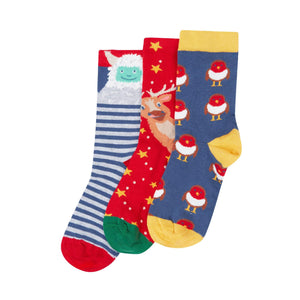 Festive Rock My Socks - 3 Pack-Frugi-Modern Rascals