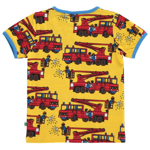Firetruck Short Sleeve Shirt in Yellow-Smafolk-Modern Rascals