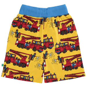 Firetruck Shorts in Yellow - 1 Left Size 11-12 years-Smafolk-Modern Rascals