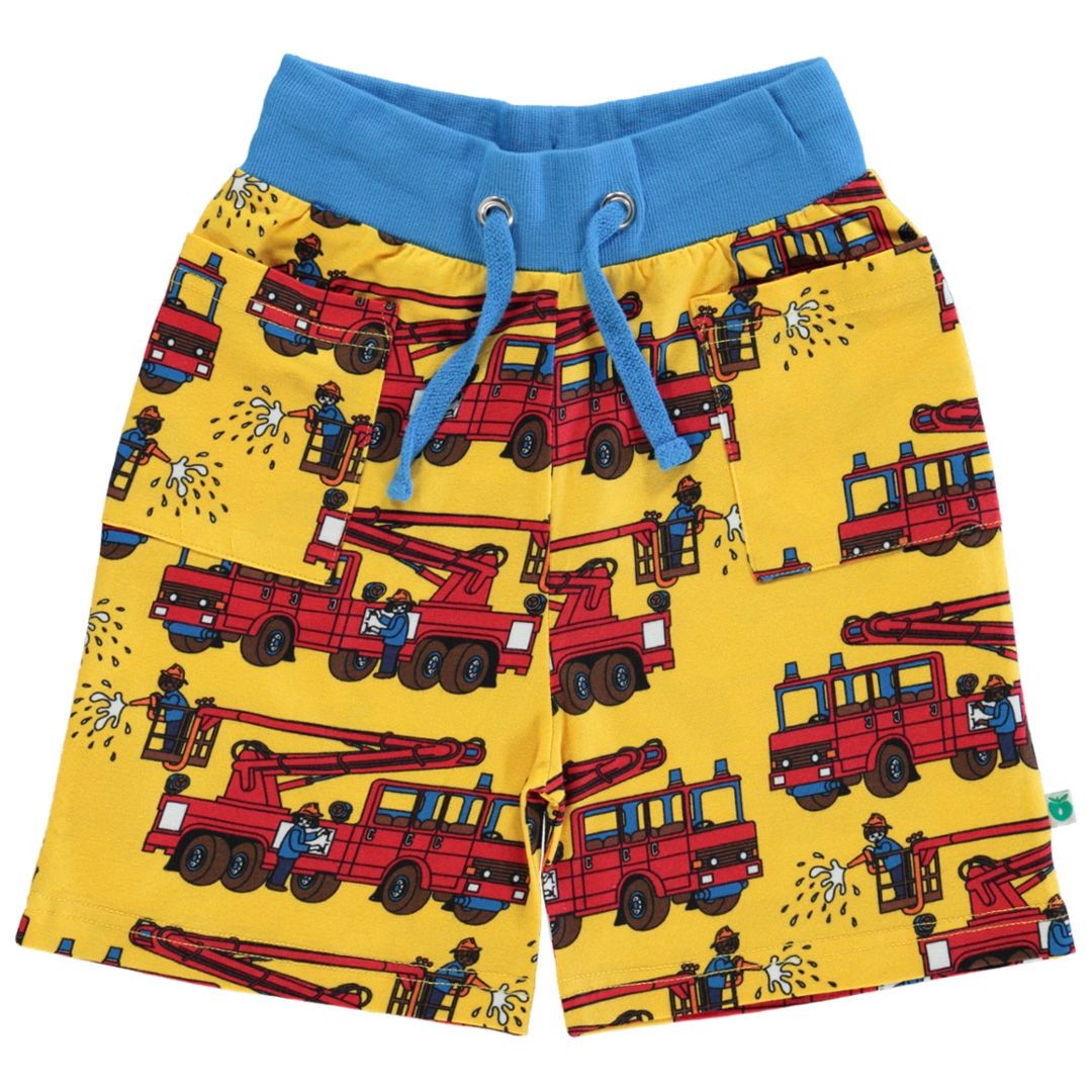 Firetruck Shorts in Yellow-Smafolk-Modern Rascals