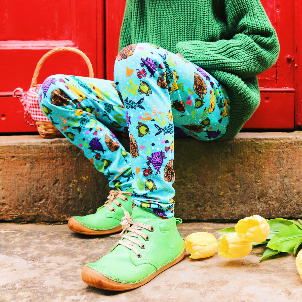 Fish Are Friends Leggings-Uddevalla Barn-Modern Rascals