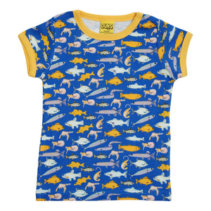 Fish - Blue Short Sleeve Shirt-Duns Sweden-Modern Rascals