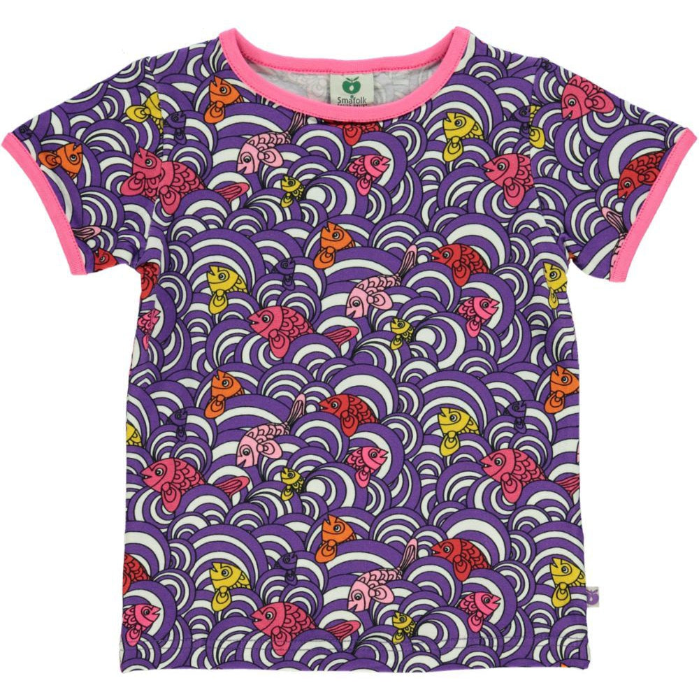 Fish Short Sleeve T-Shirt - Purple - 2 Left Size 2-3 & 4-5 years-Smafolk-Modern Rascals