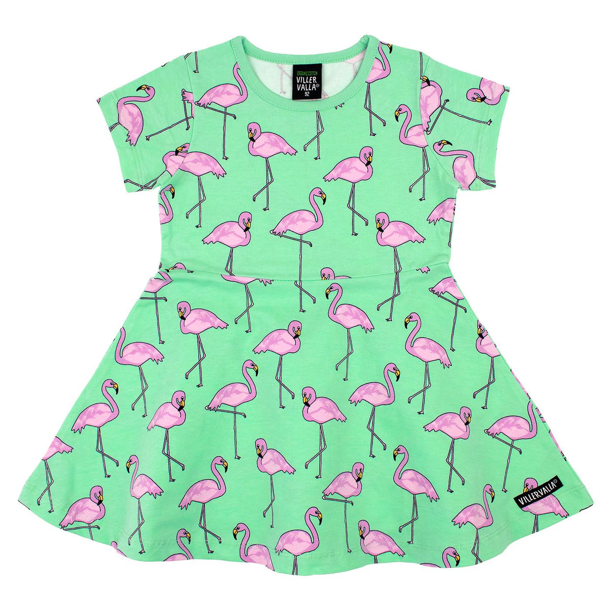 Flamingo Half Circle Short Sleeve Dress - 2 Left Size 11-12 years-Villervalla-Modern Rascals