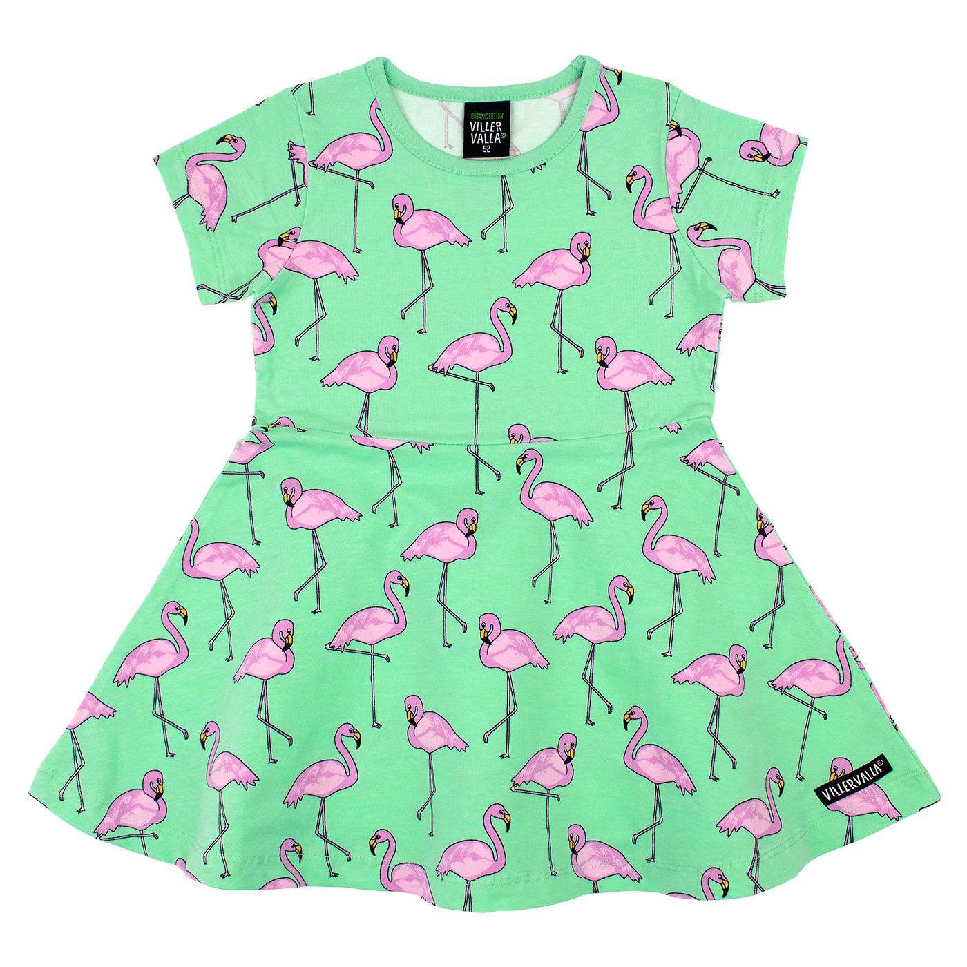 Flamingo Half Circle Short Sleeve Dress-Villervalla-Modern Rascals