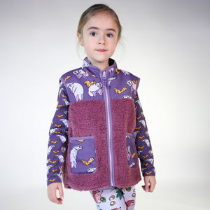 Fleece Badger and Squirrel Vest in Loganberry - 2 Left Size 2-3 & 4-5 years-Smafolk-Modern Rascals