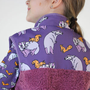 Fleece Badger and Squirrel Vest in Loganberry - 2 Left Size 2-3 & 4-5 years-Smafolk-Modern Rascals