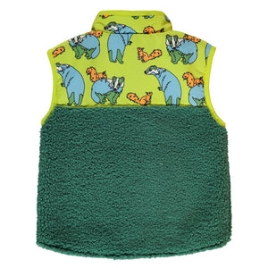 Fleece Badger and Squirrel Vest in Pear Green - 1 Left Size 4-5 years-Smafolk-Modern Rascals